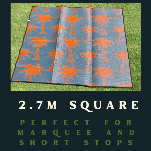 Square Dark Grey/Rus Outdoor Mat | 2.7m