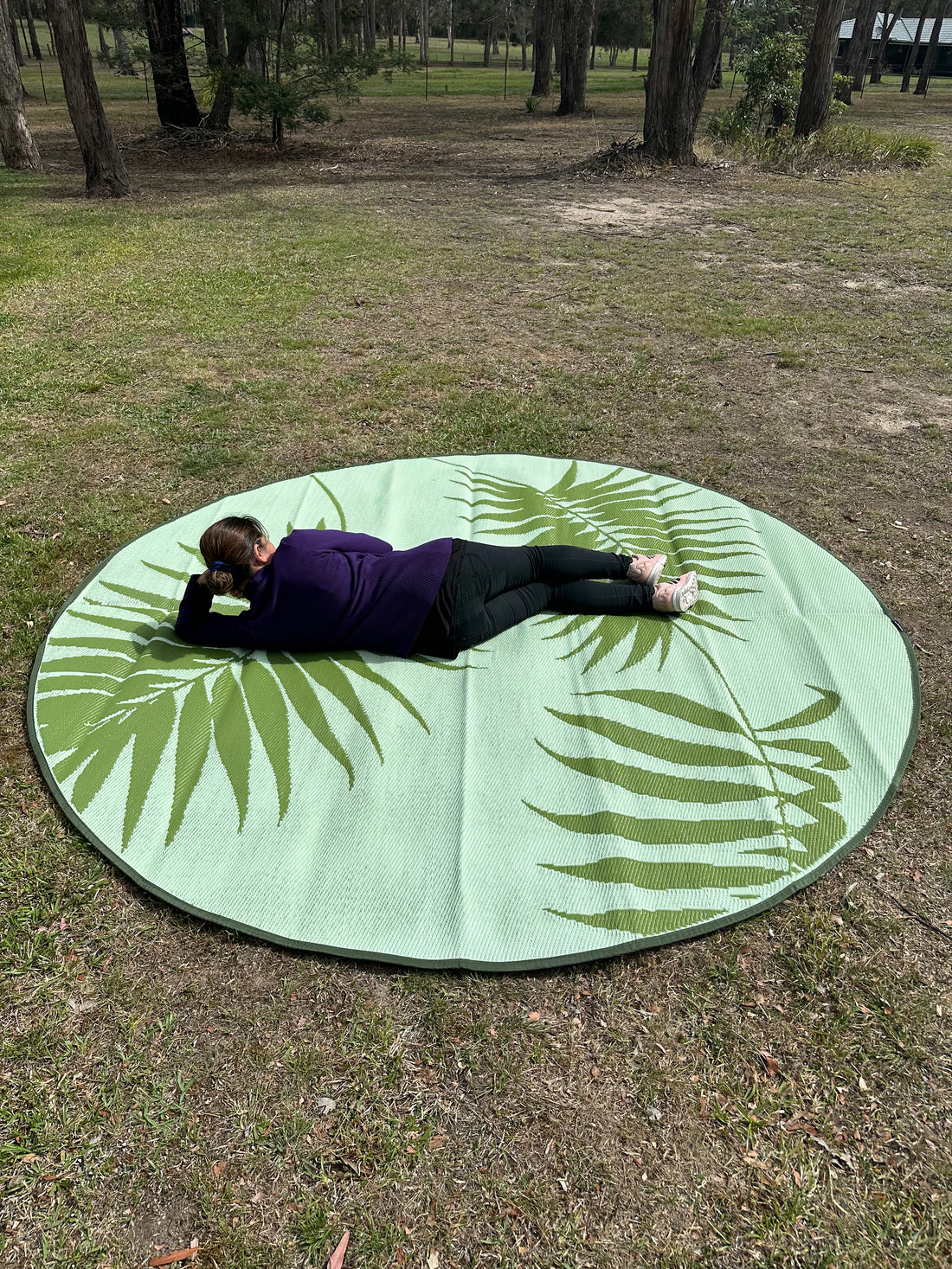 Round Caravan Mat and Outdoor Mat. Best in Australia by an Australian Based Recycler