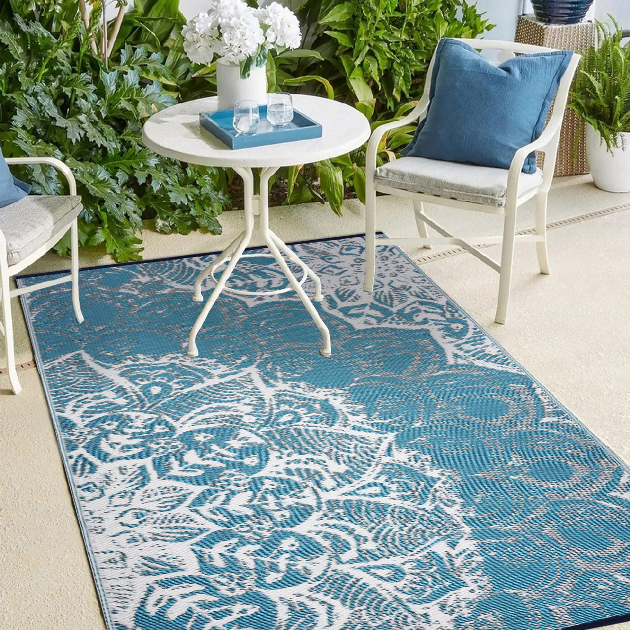 Outdoor Mat Stunning Teal Colouring | 3ft x 5ft (90cm x 150cm)